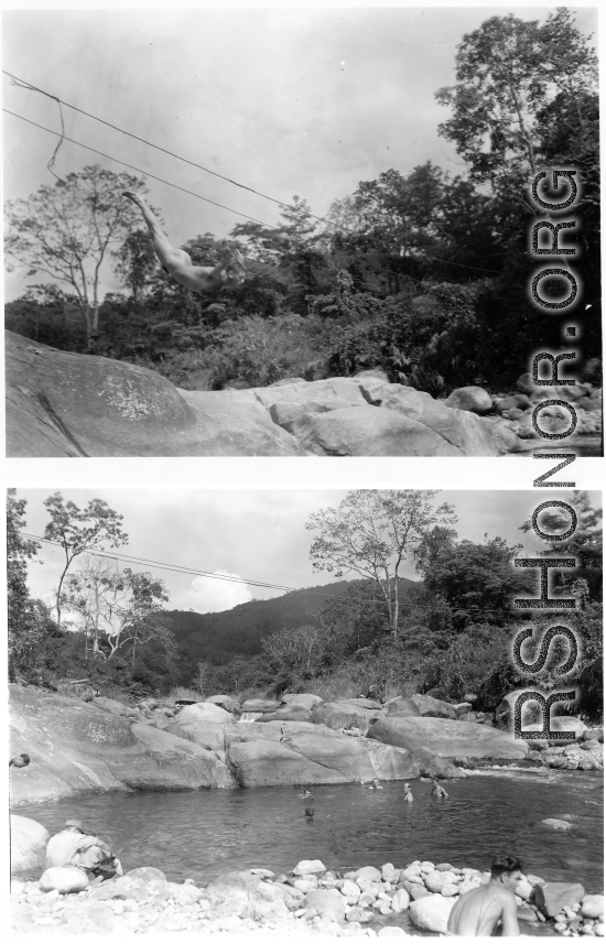 GIs swimming in Burma.  During WWII.