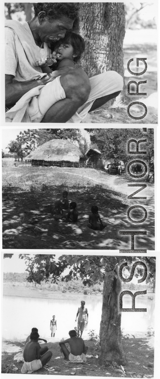 Daily life.  Scenes in India witnessed by American GIs during WWII. For many Americans of that era, with their limited experience traveling, the everyday sights and sounds overseas were new, intriguing, and photo worthy.