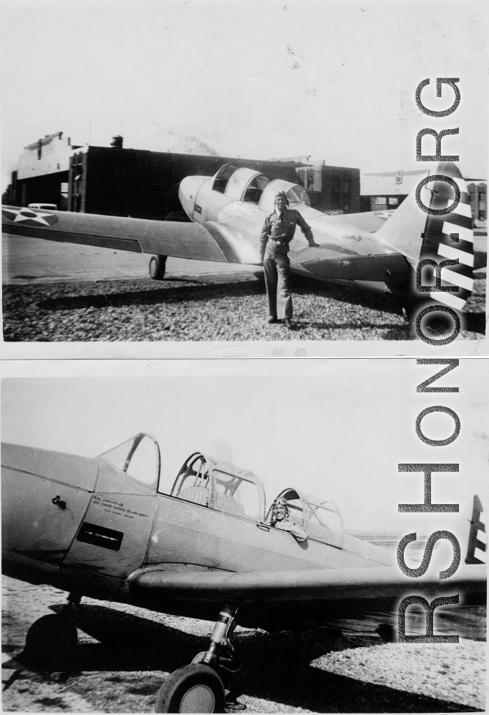 1st Lt. Irving Woodrow DeGon poses with Fairchild PT-26 trainer at primary training in Parks Air College, Illinois.