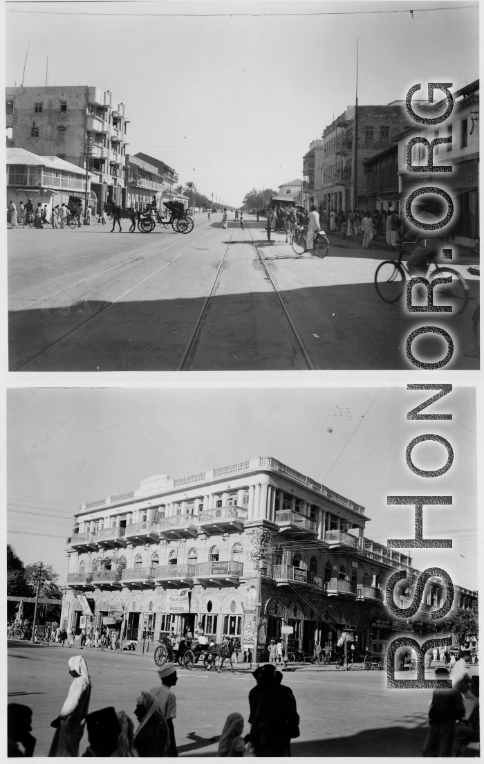 Town road in Burma or India.  Near the 797th Engineer Forestry Company.  During WWII.