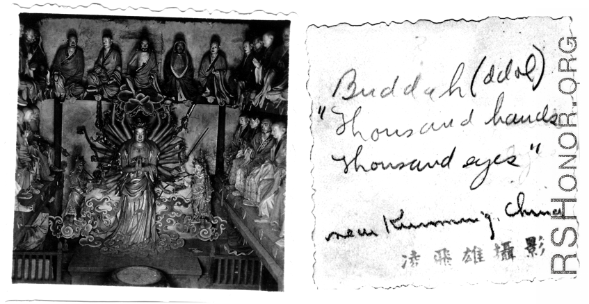 Buddha in temple near Kunming during WWII.