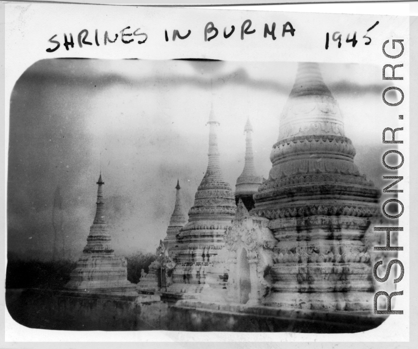 Shrines in Burma, 1945.