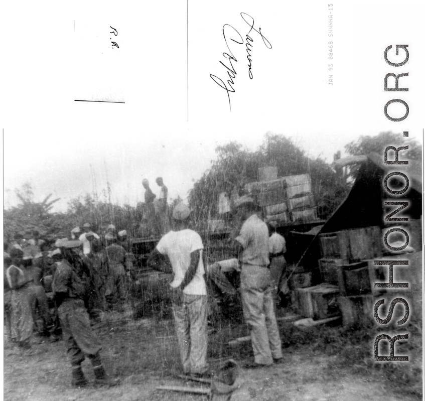 Moving cargo in India during WWII.