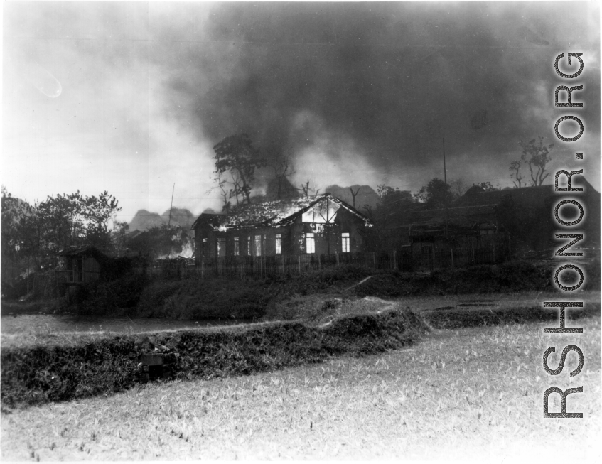 Allied destruction at Guilin before retreating in front of the Japanese advance in the summer/fall of 1944.