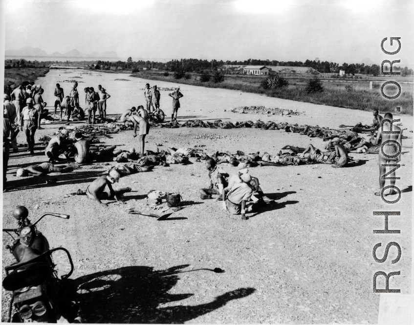 Aftermath of a bomb accidently exploding during a demonstration during WWII. In Liuzhou.