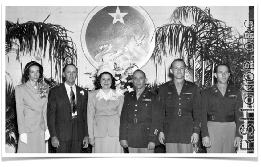 A "Flying Tigers" Reunion: Chaplain Mengel is pictured second from the right in this postwar reunion photo.