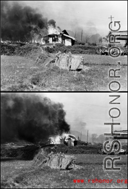 Allied destruction at Guilin before retreating in front of the Japanese advance in the summer/fall of 1944.  From the collection of Hal Geer.