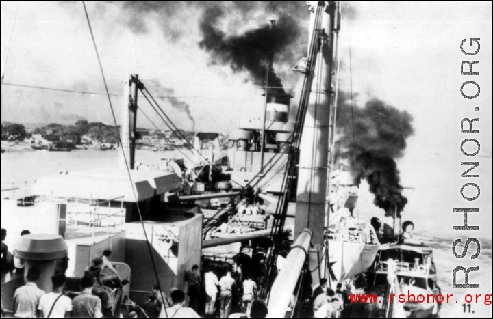 GIs on ship on the way back to the US after the war. The ship is probably the SS Marine Raven.