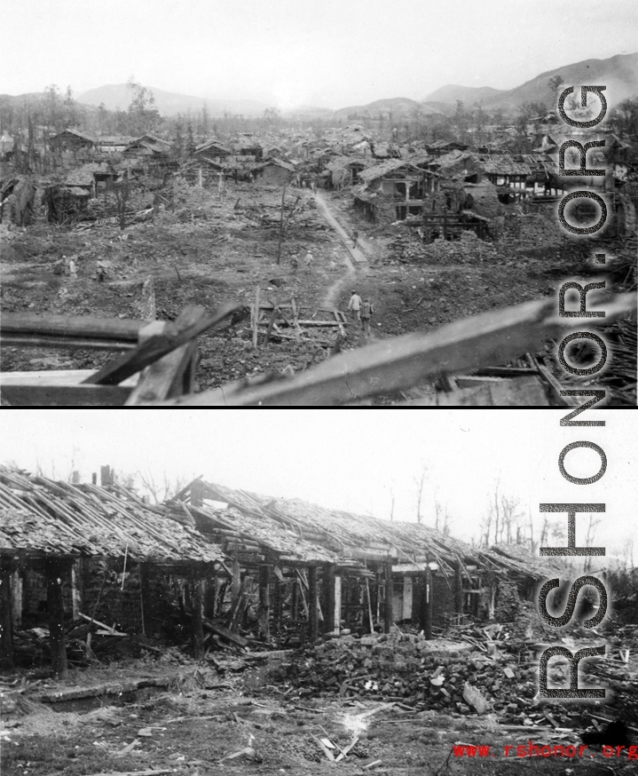 Battle-wrecked Tengchong, China, during WWII.