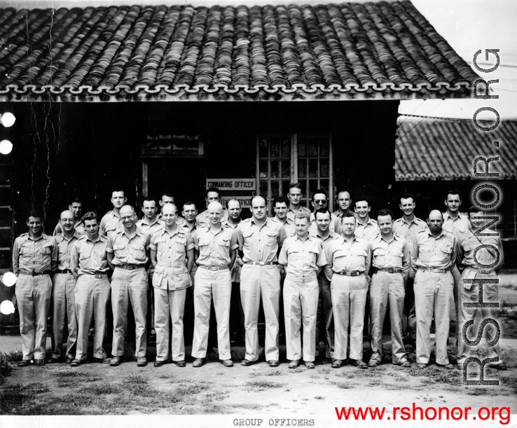 Group of American officers at a base somewhere in China during WWII.