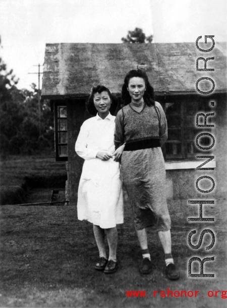 Chinese and American nursing staff in the CBI.  From the collection of Francis E. Strotman.