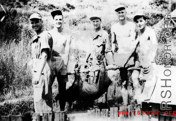 GIs hunting for wild pig in Yunnan province, China, during WWII.