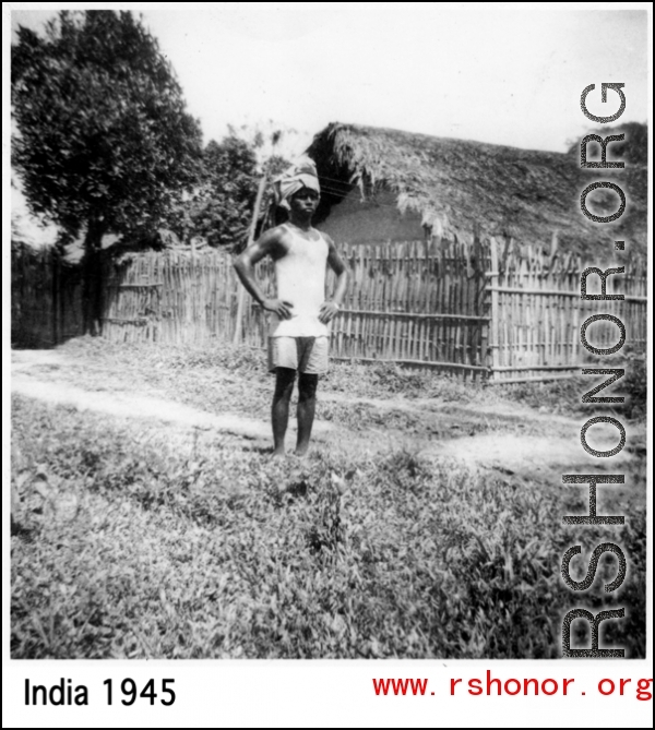A man in rural India during WWII, 1945.