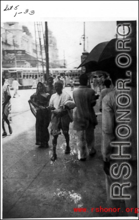 Street scene in India during WWII.