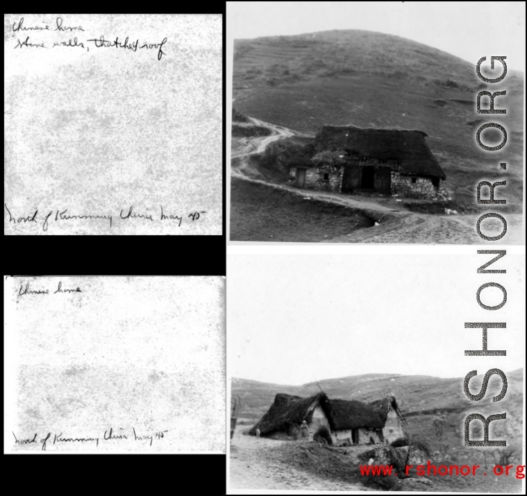 Poor farm houses north of Kunming, China, May 1945.