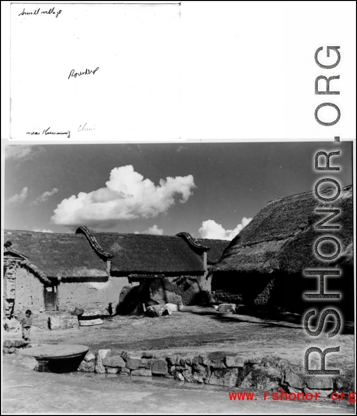 Village houses near Kunming, China, during WWII.