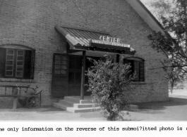 The "Tibbet Memorial" theater building in China during WWII. "Our GI movie theater. Best of its kind in China."