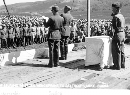 Gen. Weng speaks to CFI troops in Muse, Burma, during WWII, on January 28, 1945.  10th Air Force Photographic Section, image supplied by Anthony J. Prombo.