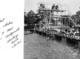 Swimming pool in Calcutta during WWII.  Photo from T/Sgt. George Zdanoff.