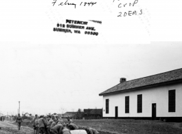 KMT troops rolling road near 3515th I.T.C., Guilin (Kweilin), China, during WWII, February 1944.  From Peterkin.