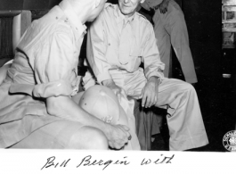 Bill Bergin with General Joseph Stilwell on "Uncle Joe's Chariot" transport plane during WWII.  Photo from Paul Jones.