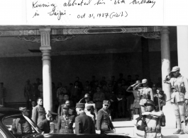 Yunnan's Governor Lung exiting a limousine with Kunming's Mayor Pei, during WWII.  Photo from George C. Pappas.