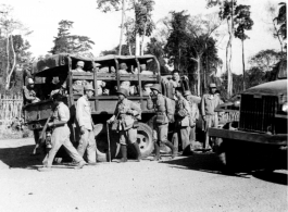 Chinese troops of the 38th Chinese Division on the Ledo Road ready to move forward.  Photo from Charles E. Mason.