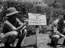 GIs M. Wikey and R. D. Lichty in front of Queensway Barracks in November, 1942.