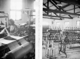 Textile factory, most likely in China. During WWII.