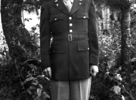 An American chaplain in the CBI during WWII.  From the collection of Wozniak, combat photographer for the 491st Bomb Squadron, in the CBI.