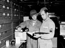 "Here are two of the greatest tech supply people in the army. There was no such thing as 'We can't get that for you'. It might take a little time but if it was in China, George Springer would find it for you. The guy on the left is Bob Lewis and on the right is George Springer."