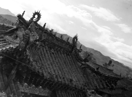 Temple architecture in Yunnan province, China. During WWII.