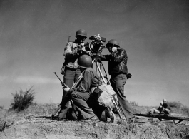 The 16th Combat Camera Unit setting up to photograph Japanese air raid on Kunming. During WWII.