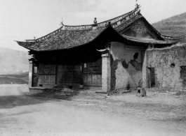 A Chinese temple on the Burma Road during WWII.