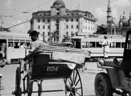 Street scene in Calcutta during WWII.