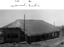 "Our living quarters." 493rd Bomb Squadron, 7th Bomb Group.  Asansol, India, during WWII.