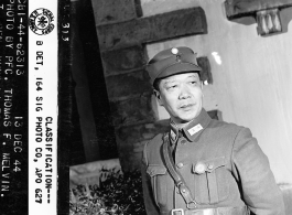 Lt. Gen. Yung Li-teh, Aide-de-camp to governor Lung.  Yunnan Province on December 13, 1944. Gen. Lu Han, Maj. Gen. Wedemeyer, and Gen. Kwan.  Photo by Pfc. Thomas F. Melvin.