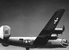 B-24 Nip Nipper in flight during WWII.  (Image courtesy of Angela Keane via Alan Starcher.)