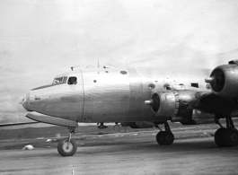 A C-54 airplane at a base in SW China during WWII.