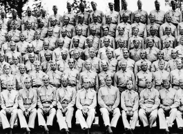 797th Engineer Forestry Company group photo at Camp Claiborne, Louisiana. Weber is fifth row, second from left.