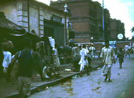 Busy street in Calcutta, India, during WWII.