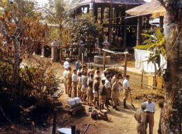 Japanese POWs assemble to work in Burma or SW China, during WWII.