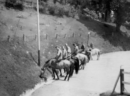 GIs on horse ride during R&R at Darjeeling, India. 2005th Ordnance Maintenance Company, 28th Air Depot Group, in India during WWII.