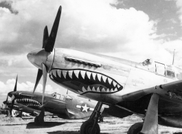 P-51s in a row in Yunnan, China during WWII.