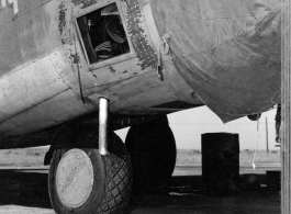 Camera port of F-7A/B-24 "The Flying Anvil." 24th Combat Mapping Squadron, 8th Photo Reconnaissance Group, 10th Air Force.