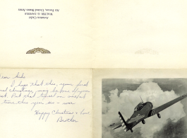 Christmas letter from aviation cadet Walter G. Daniels during WWII.