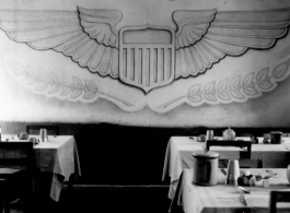 The dining area of the Officer's Club at Yangkai Air Base, China. Probably taken sometime in the first half of 1944, possibly soon after the 341st Bombardment Group HQ with the 22nd and 491st Bomb Squadrons arrived in January 1944.