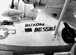 A PBY named 'Buxom Bessie' in the CBI.  From the collection of David Firman, 61st Air Service Group.