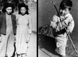 Local people in and around the village of Yangkai, China in the CBI. During WWII.