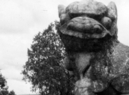 A stone lion in Yunnan province, China.